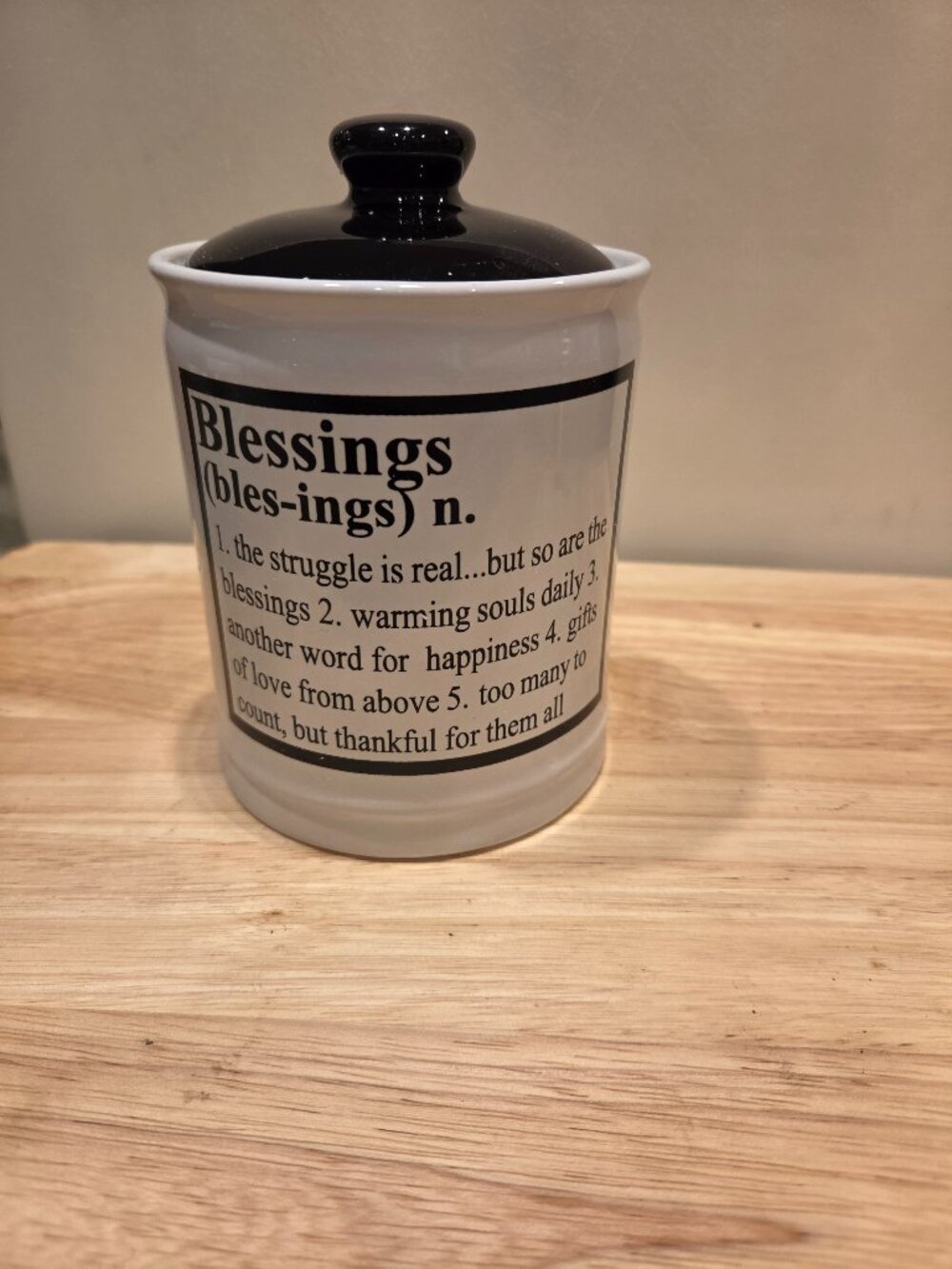 Cottage Creek Blessings Ceramic Jar Bank Candy Jar Gift